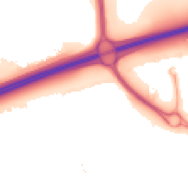 Night-time road noise heatmap for PE7 8GD