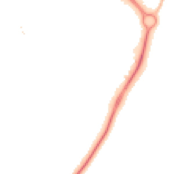 Night-time road noise heatmap for PE7 8GG