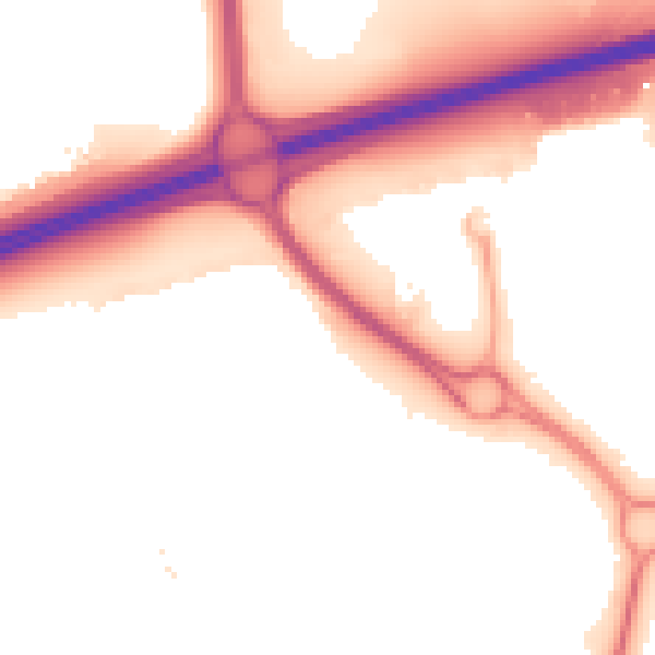 Night-time road noise heatmap for PE7 8GY