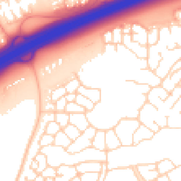 Daytime road noise heatmap for PE7 8HH