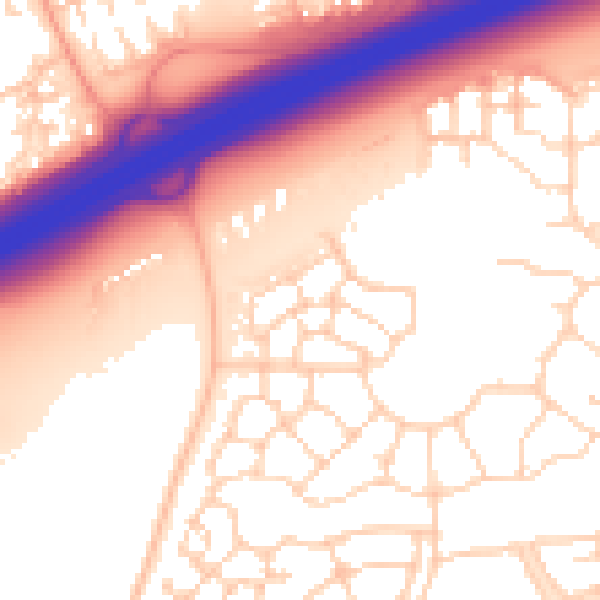 Daytime road noise heatmap for PE7 8HN