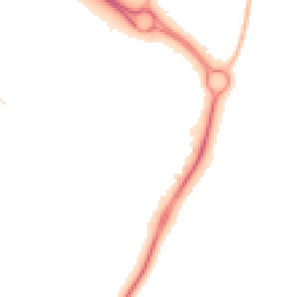 Night-time road noise heatmap for PE7 8PQ