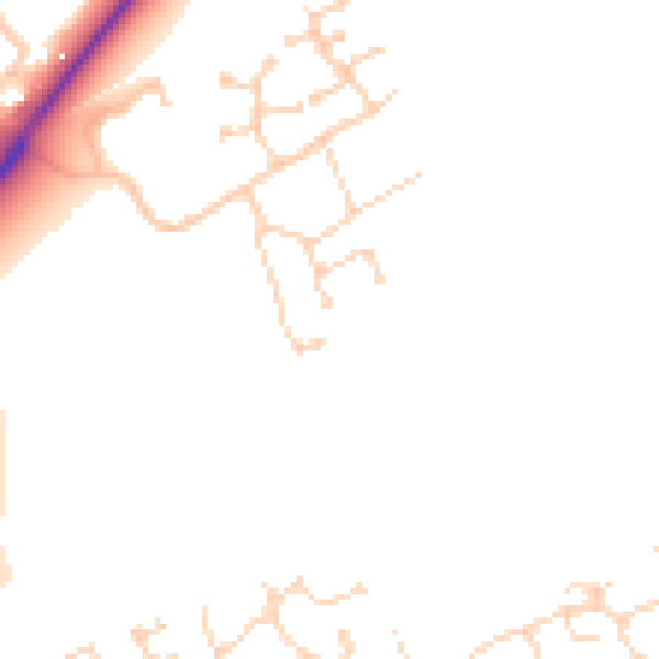 Daytime road noise heatmap for PE7 8QU