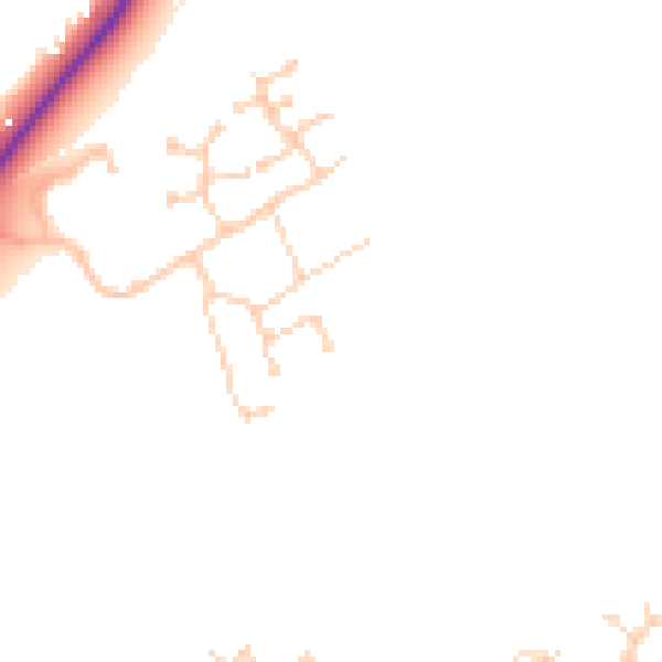 Daytime road noise heatmap for PE7 8RZ