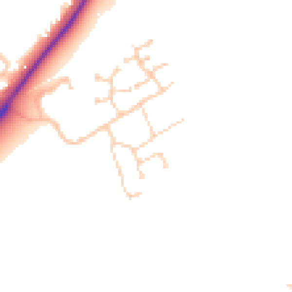 Daytime road noise heatmap for PE7 8SA