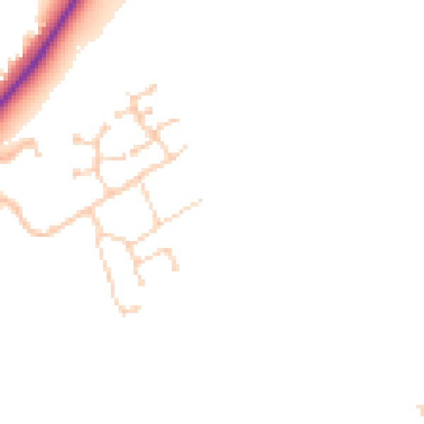 Daytime road noise heatmap for PE7 8SD