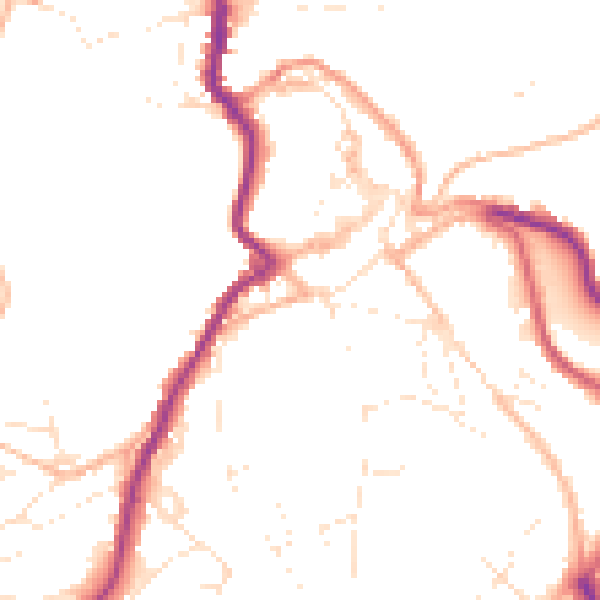 Daytime road noise heatmap for PL15 7AD