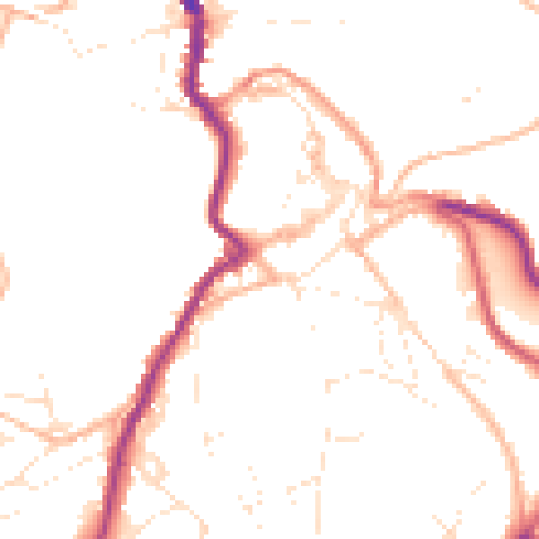 Daytime road noise heatmap for PL15 7AZ