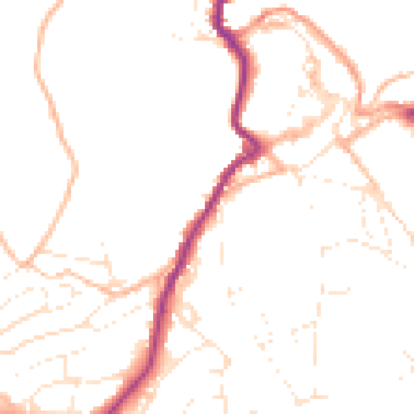 Daytime road noise heatmap for PL15 7BN