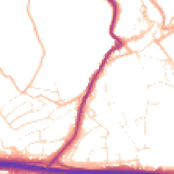 Daytime road noise heatmap for PL15 7BP