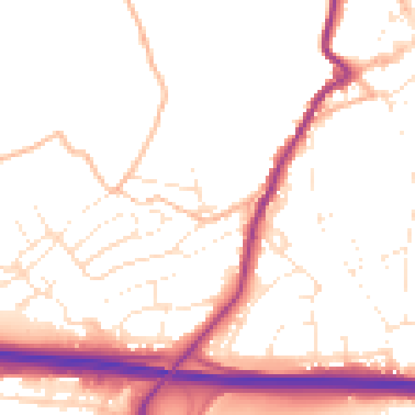 Daytime road noise heatmap for PL15 7BT