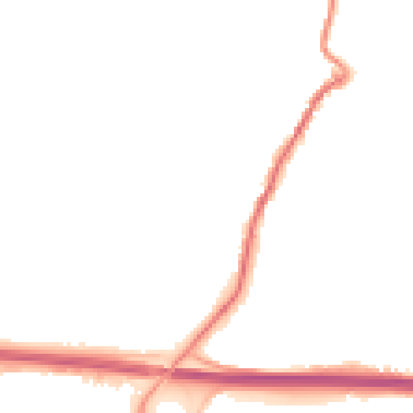 Night-time road noise heatmap for PL15 7BT