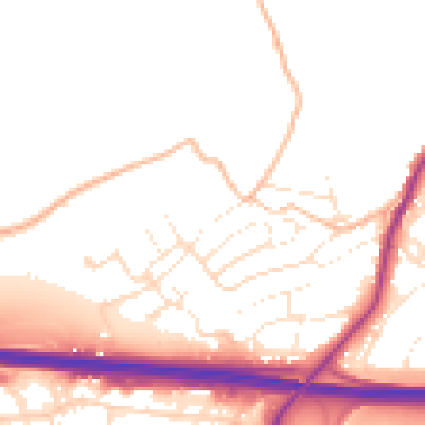 Daytime road noise heatmap for PL15 7BX