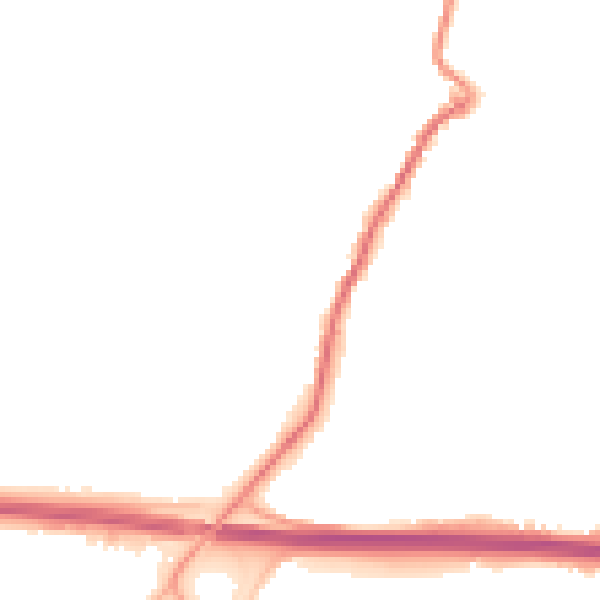 Night-time road noise heatmap for PL15 7BY