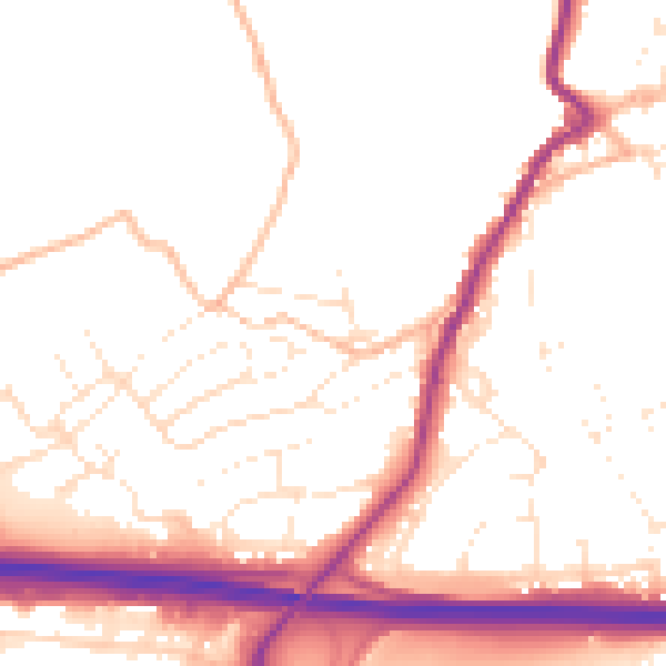 Daytime road noise heatmap for PL15 7BZ