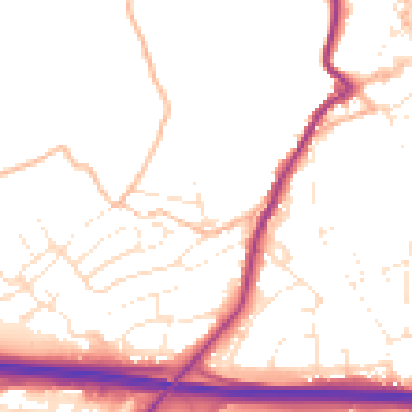 Daytime road noise heatmap for PL15 7DF