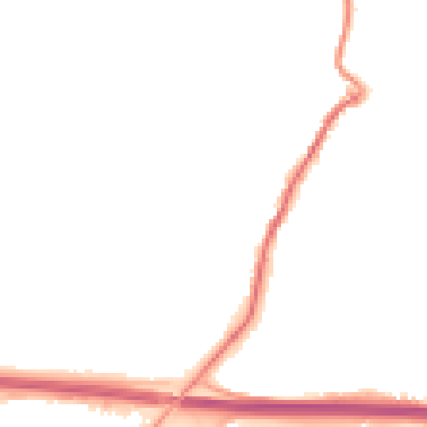 Night-time road noise heatmap for PL15 7DF
