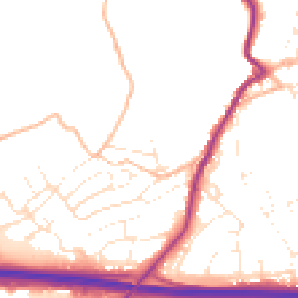 Daytime road noise heatmap for PL15 7DG