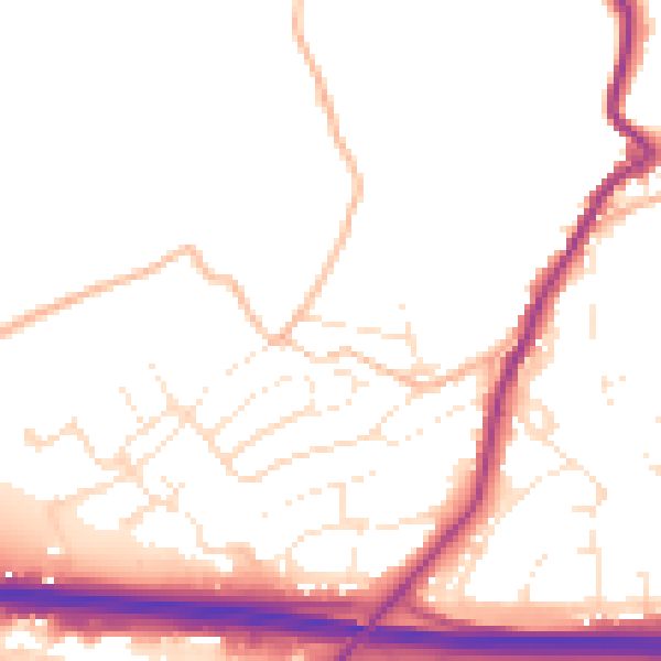 Daytime road noise heatmap for PL15 7DH