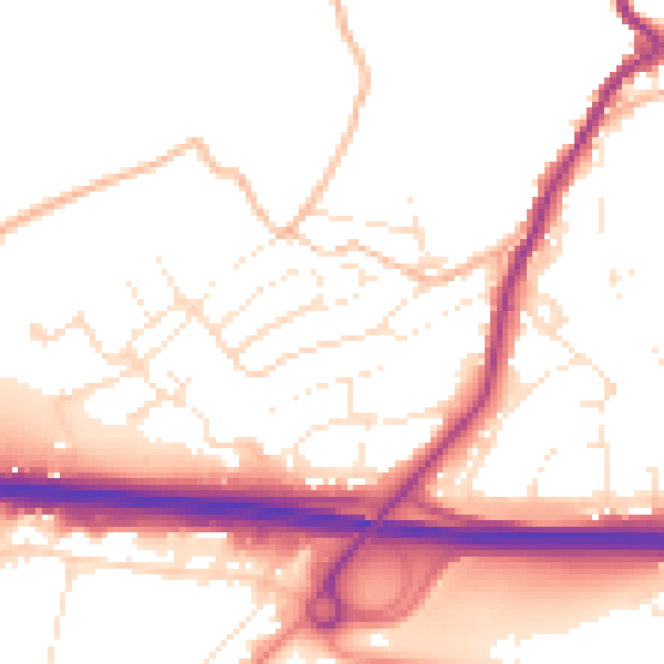 Daytime road noise heatmap for PL15 7DJ