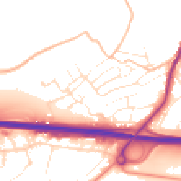 Daytime road noise heatmap for PL15 7DL
