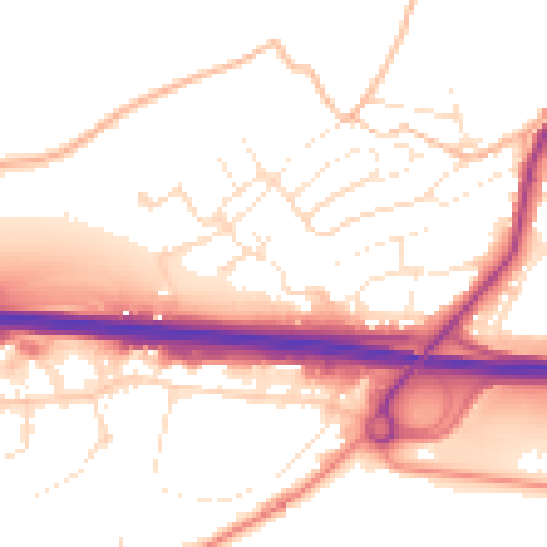 Daytime road noise heatmap for PL15 7DN