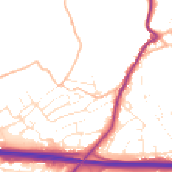 Daytime road noise heatmap for PL15 7DQ