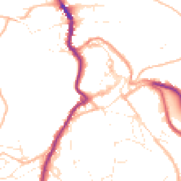 Daytime road noise heatmap for PL15 7DR