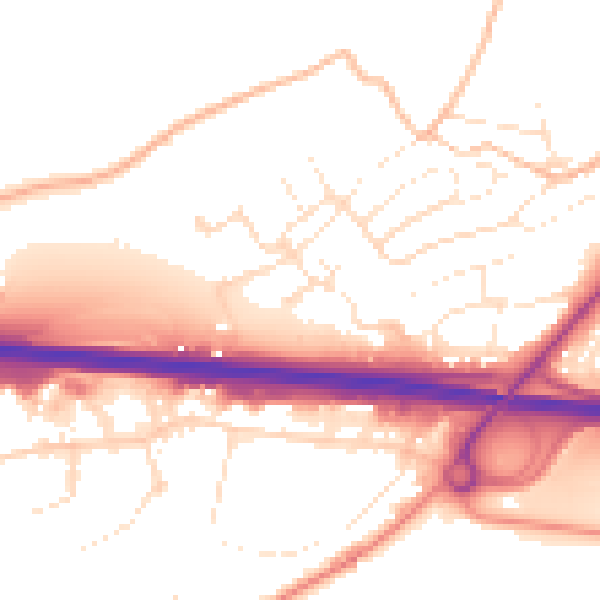 Daytime road noise heatmap for PL15 7DT