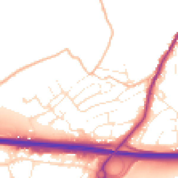 Daytime road noise heatmap for PL15 7DU