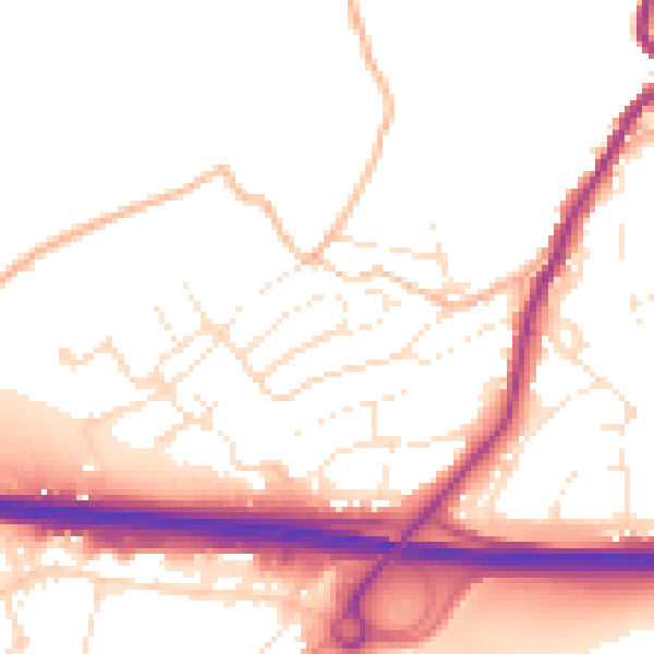 Daytime road noise heatmap for PL15 7DX