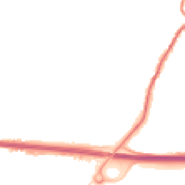 Night-time road noise heatmap for PL15 7DX