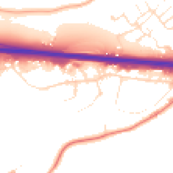 Daytime road noise heatmap for PL15 7ED