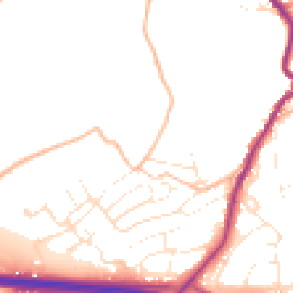 Daytime road noise heatmap for PL15 7EH