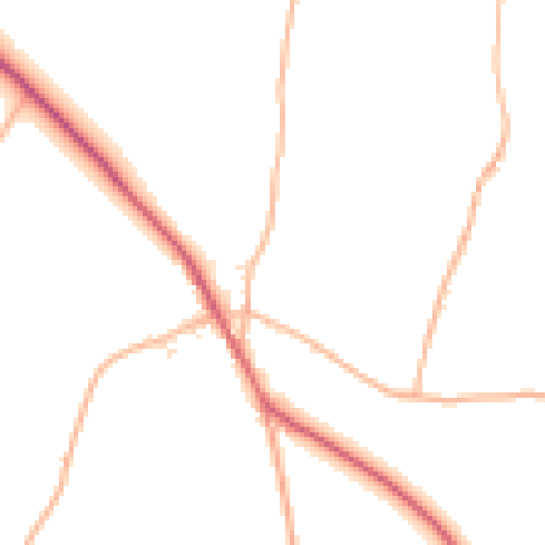 Daytime road noise heatmap for PL15 7LW