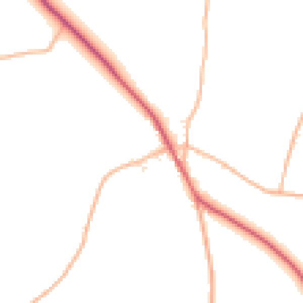 Daytime road noise heatmap for PL15 7LX