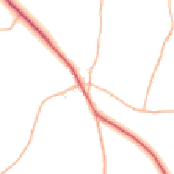 Daytime road noise heatmap for PL15 7LY