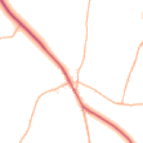 Daytime road noise heatmap for PL15 7NE