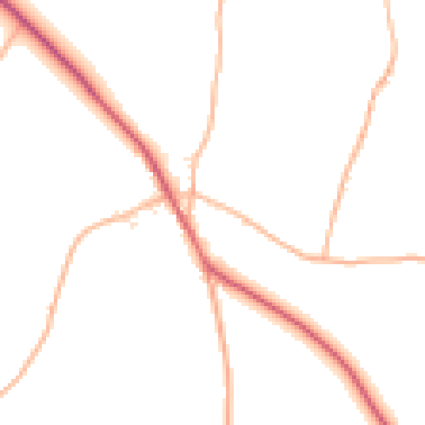 Daytime road noise heatmap for PL15 7NG