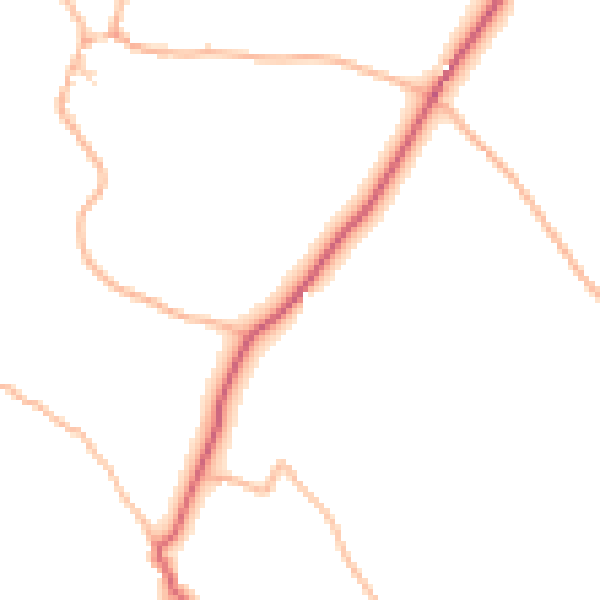 Daytime road noise heatmap for PL15 7NJ
