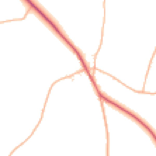 Daytime road noise heatmap for PL15 7NQ