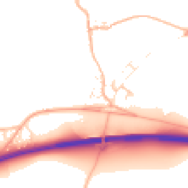 Daytime road noise heatmap for PL15 7RY