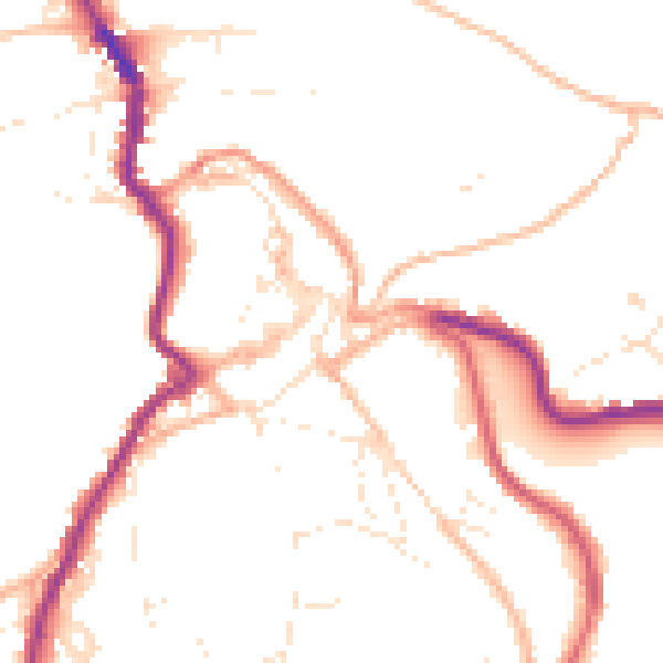 Daytime road noise heatmap for PL15 8BS