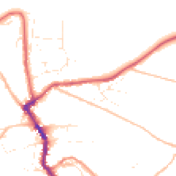 Daytime road noise heatmap for PL15 8DD