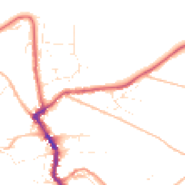 Daytime road noise heatmap for PL15 8DY