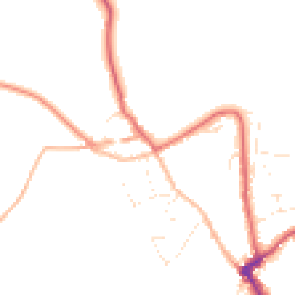 Daytime road noise heatmap for PL15 8HE