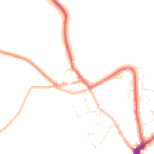 Daytime road noise heatmap for PL15 8HJ