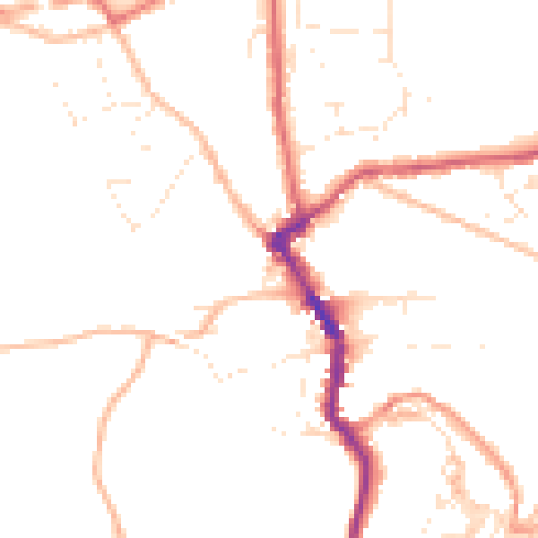 Daytime road noise heatmap for PL15 8HS