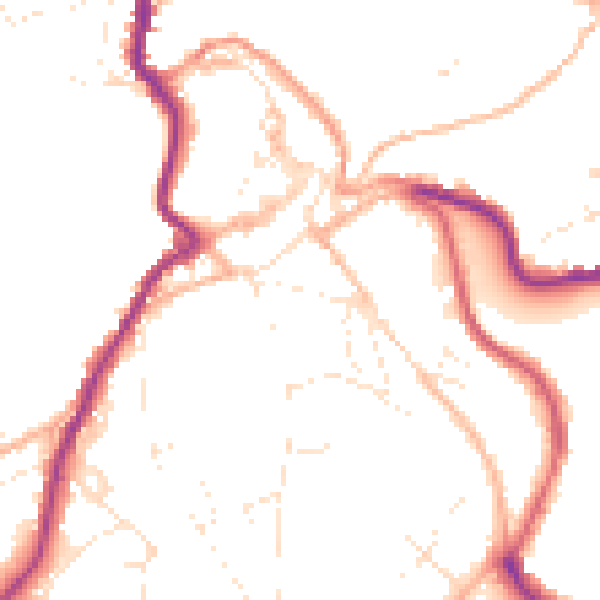 Daytime road noise heatmap for PL15 9AB