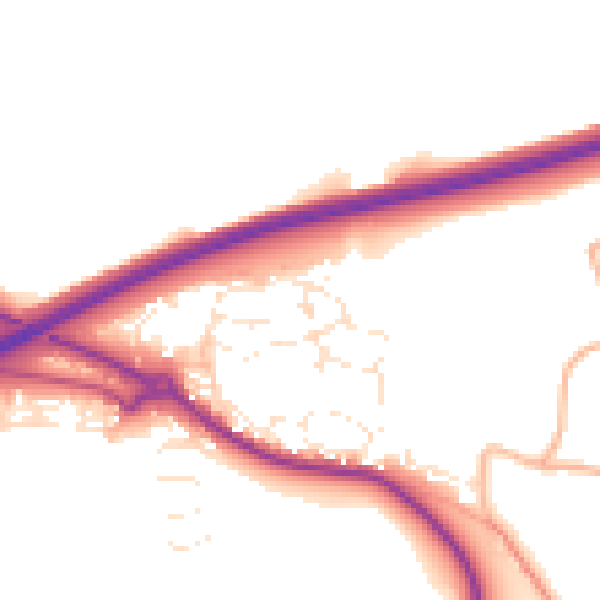 Daytime road noise heatmap for PL15 9GB